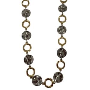 Gold and silver tone chunky necklace. “s” logo